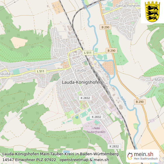 Lauda-Knigshofen Kleinstadt Lageplan